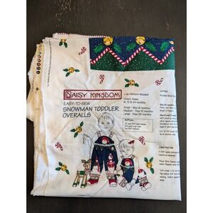 Vintage Daisy Kingdom‎ Snowman Toddler Overalls Fabric Panel Cut and Sew 6-24M